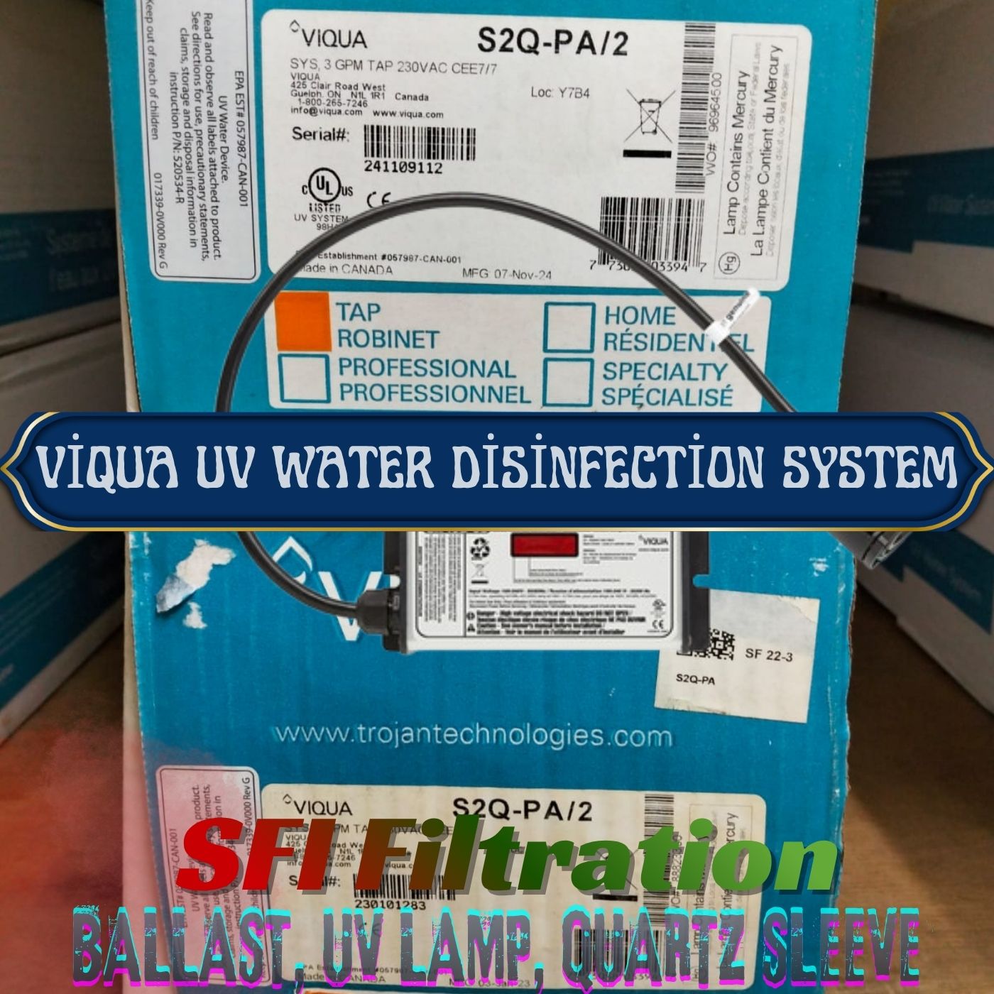 Viqua UV Ballast BA-ICE-S — OEM Replacement Ballast untuk Sistem UV Viqua S2QPA - S12QPA by Stasiun Filter Indonesia