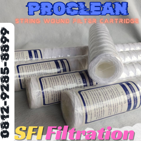 ProClean PP String Wound Filter Cartridge, diproduksi oleh SFI Filtration, adalah filter berbentuk string wound (lilitan benang) dari polypropylene (PP) yang diwinding keliling inti rigid (dalam versi standard—PP atau juga tersedia inti stainless steel)