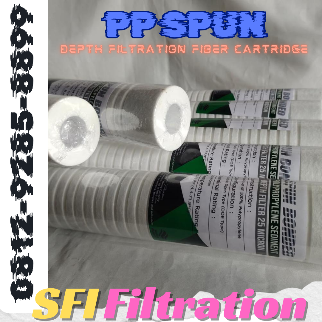 Spun Depth Filter Cartridge bisa menjadi solusi yang sangat bagus dalam banyak sistem penyaringan air / cairan.