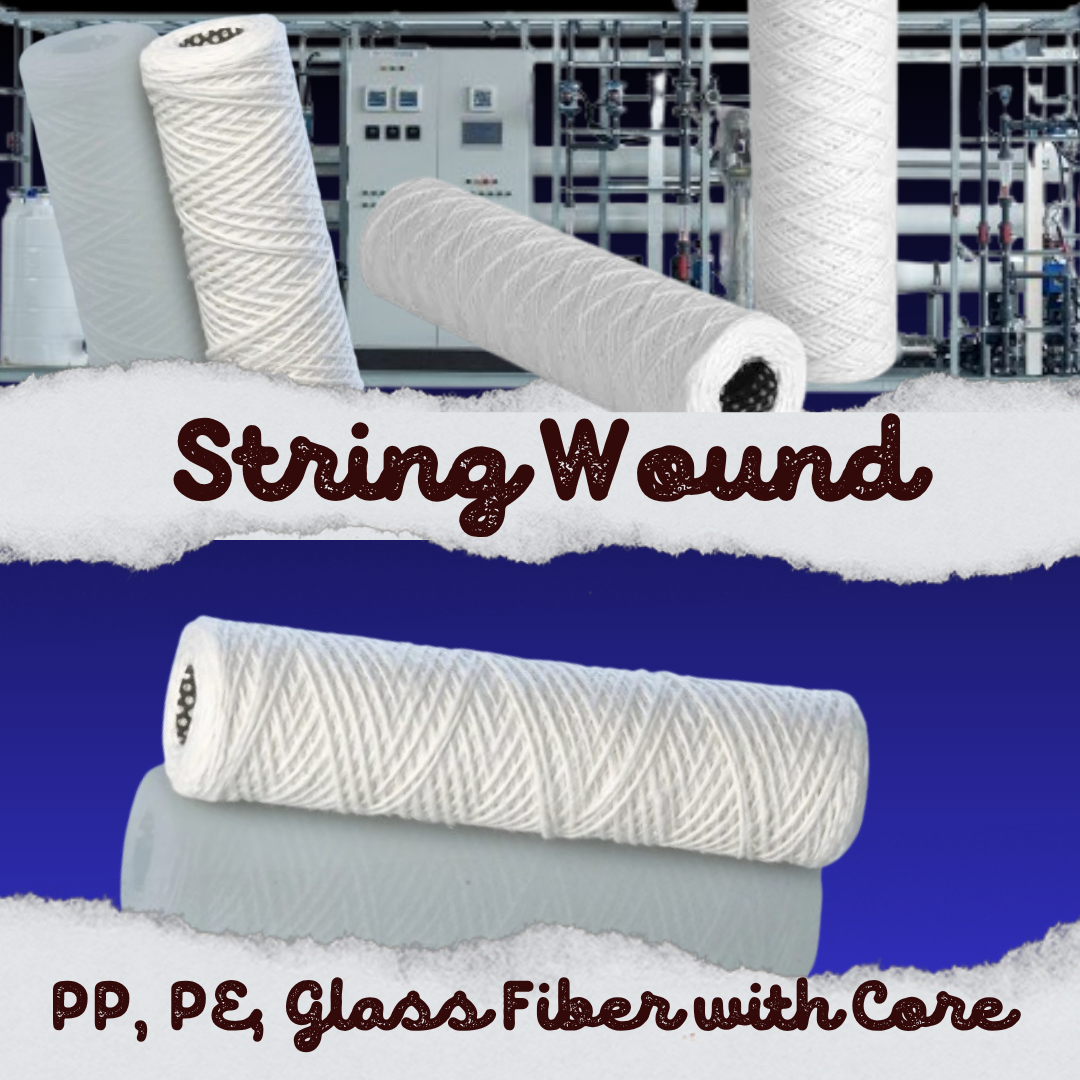 PP Yarn Wound Core Cartridge Filter Benang Katun Core SS304 adalah jenis filter cartridge yang terbuat dari benang katun (cotton yarn) yang dililit rapat membentuk silinder, dengan inti (core) di dalamnya yang terbuat dari stainless steel 304 (SS304).